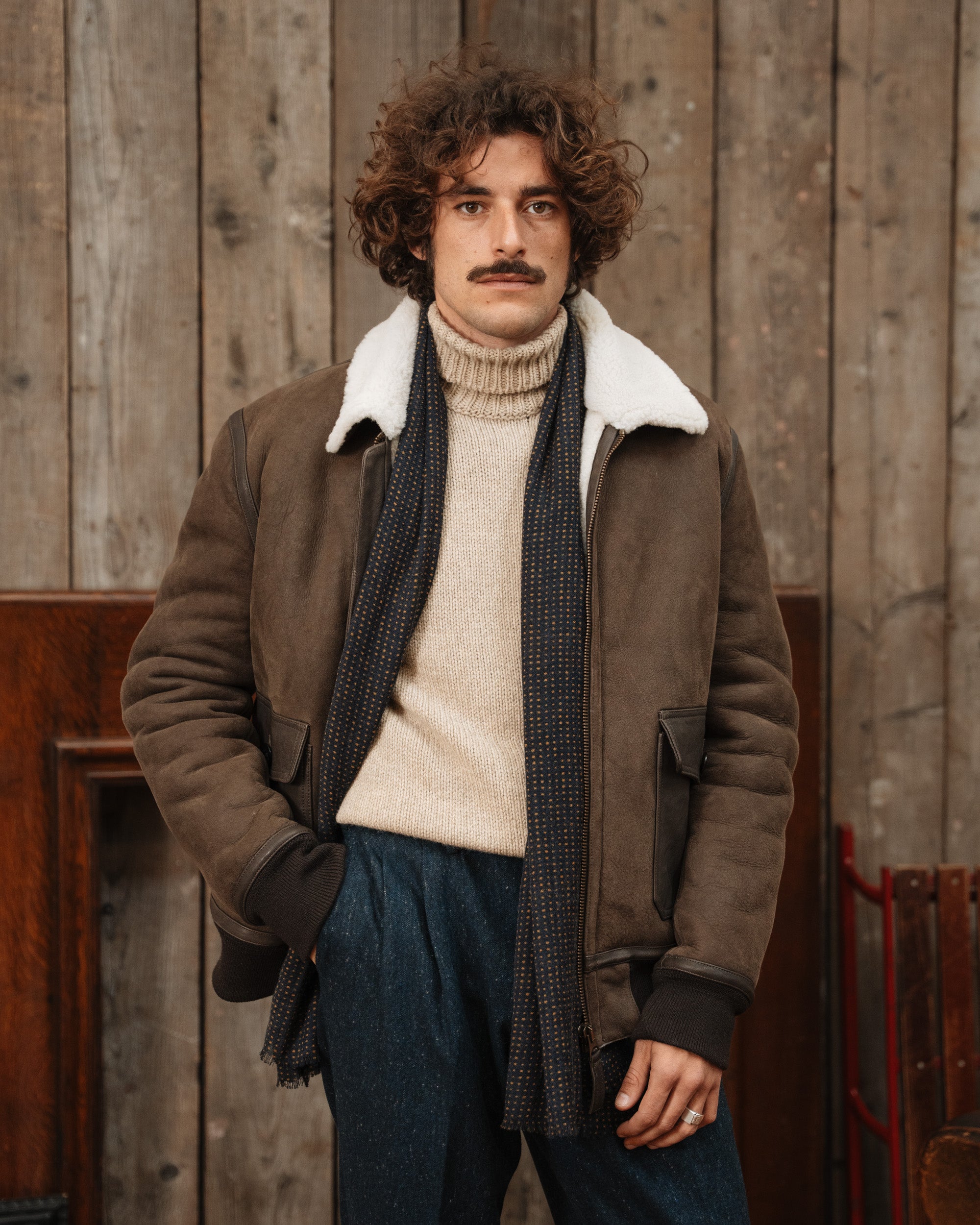 SANTONI: Polacchino in camoscio e shearling - Marrone | Stivali Santoni
