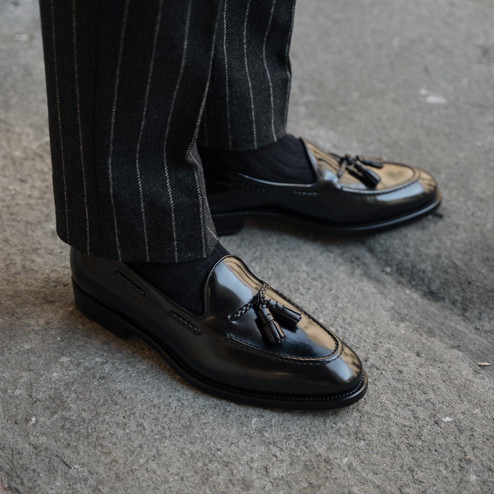 Alden black sales tassel loafer