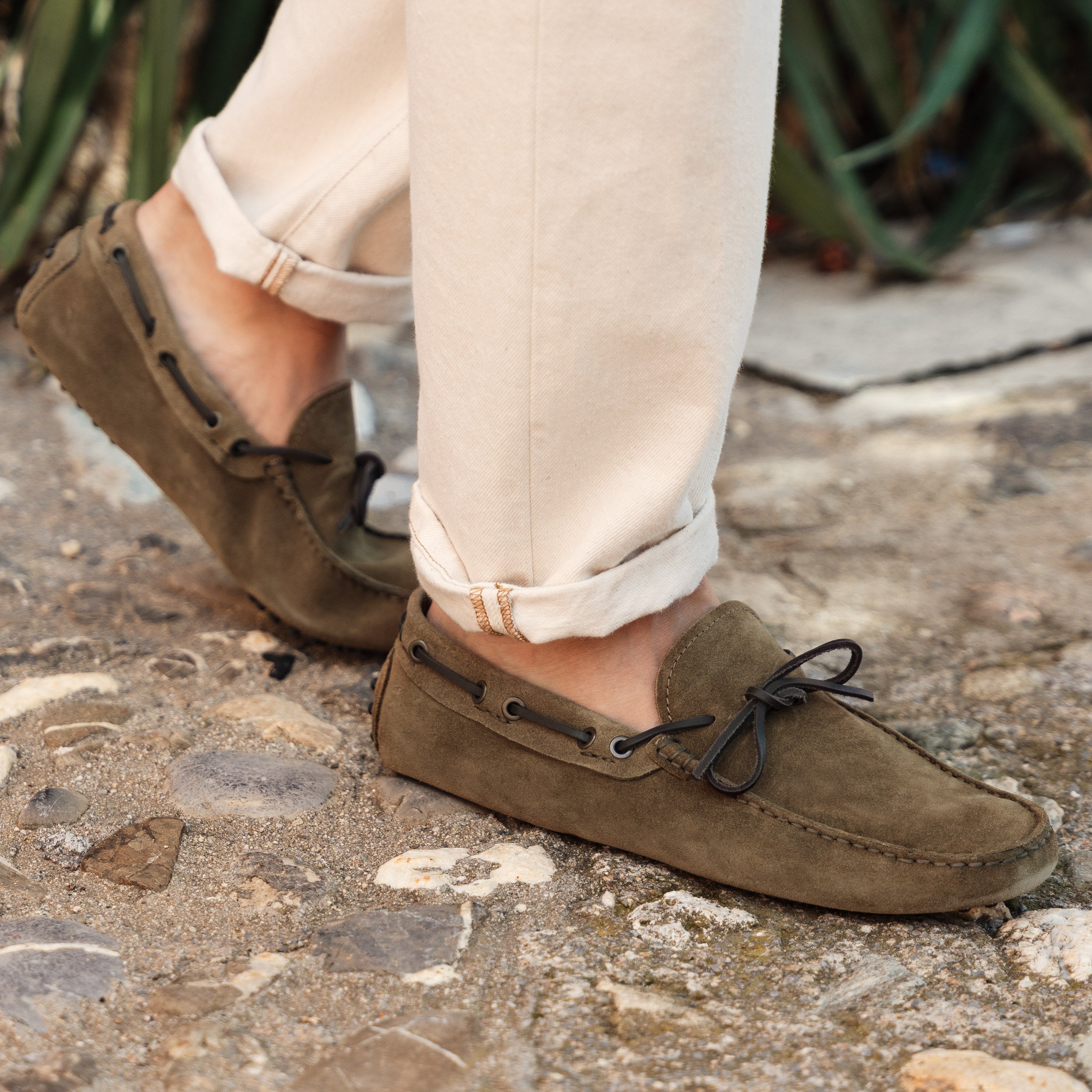 Suede moccasins on sale