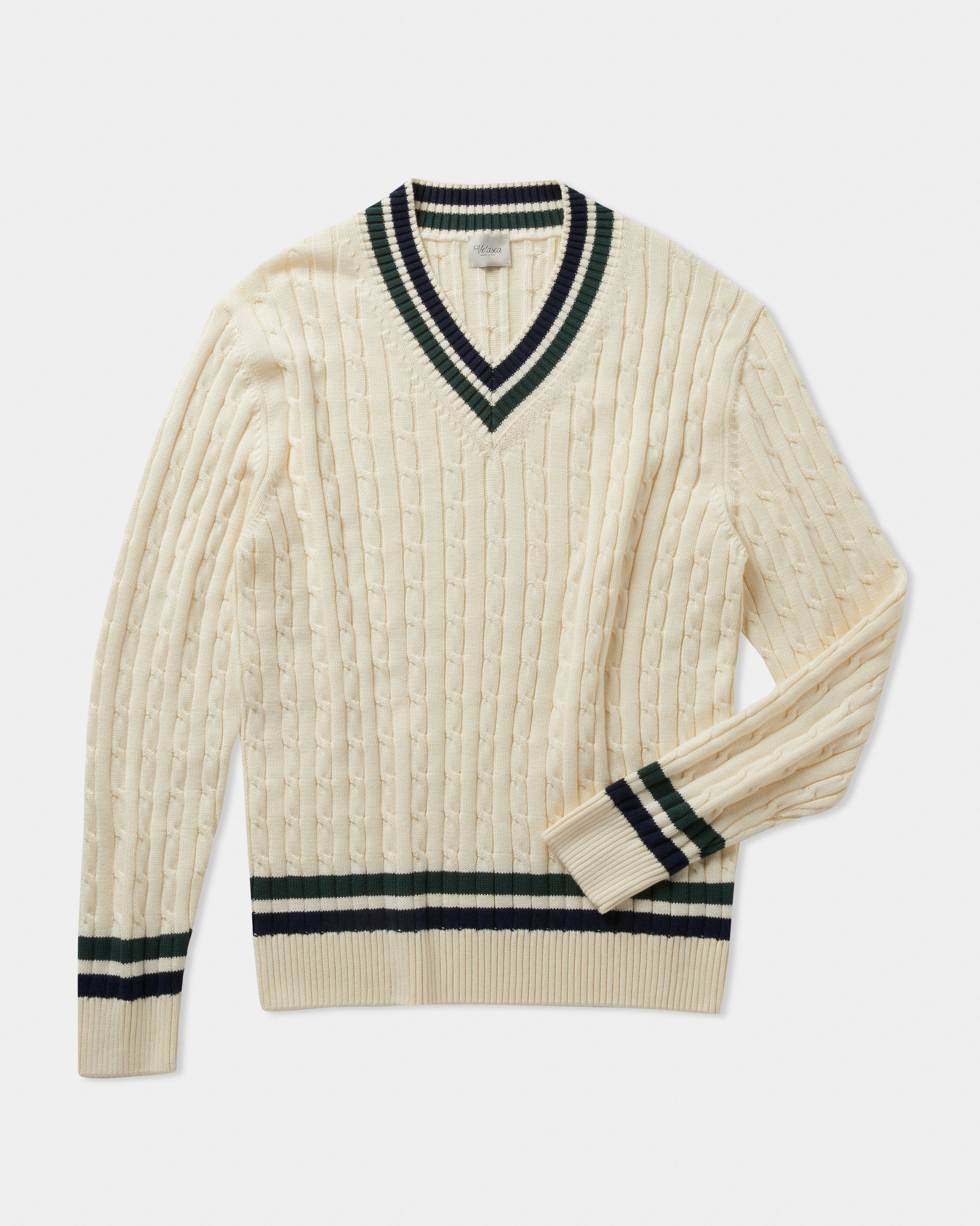 Velasca Men s cream cable knit sweater made in Italy