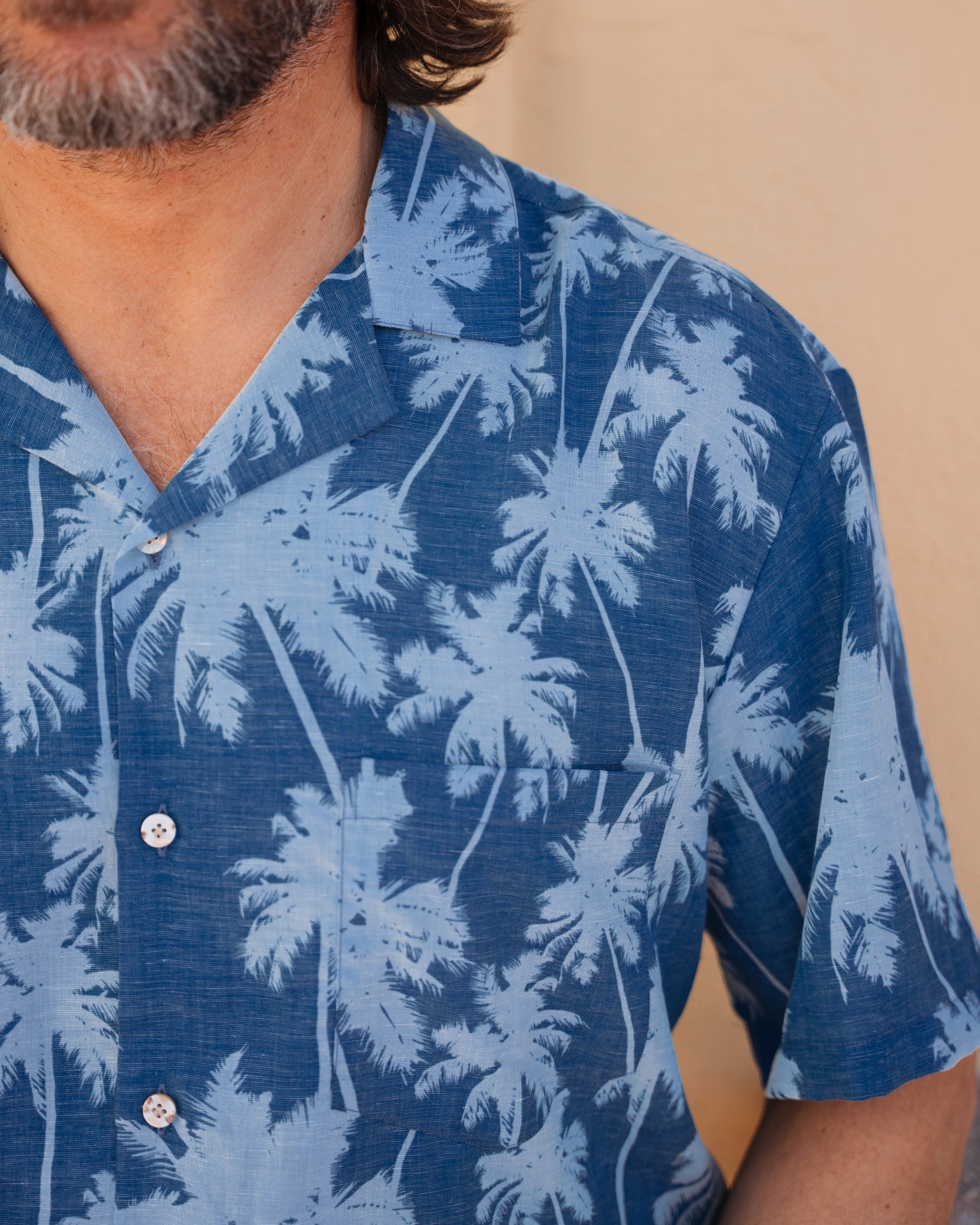 Blue hawaïan viscose shirt