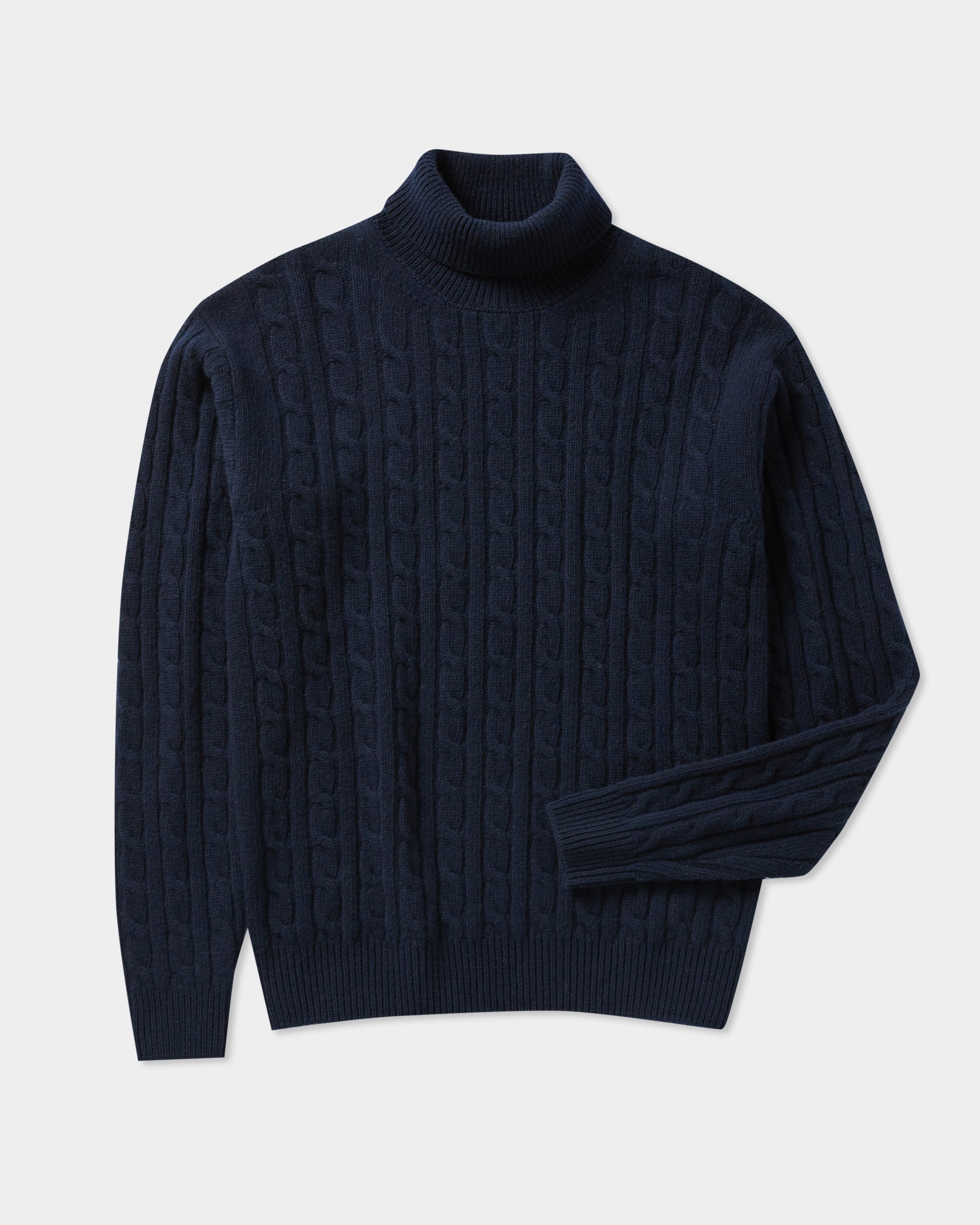 Mens turtleneck cable knit on sale sweater