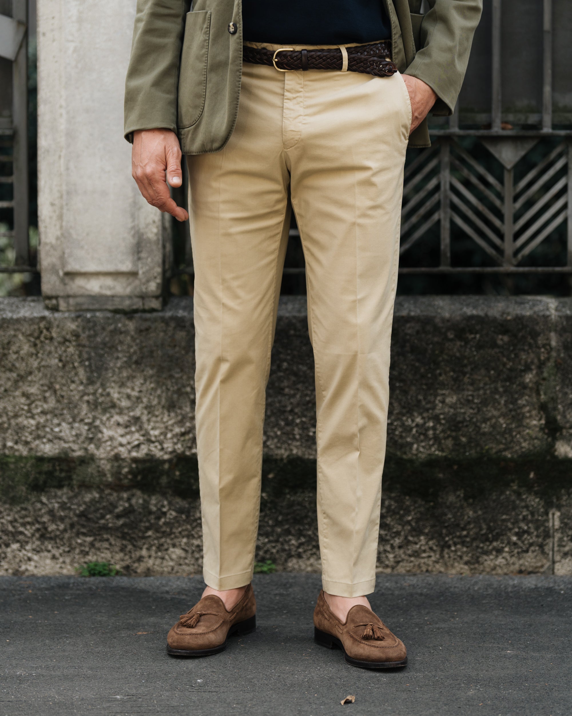 Velasca | Men's beige summer chinos, Made in Italy quality