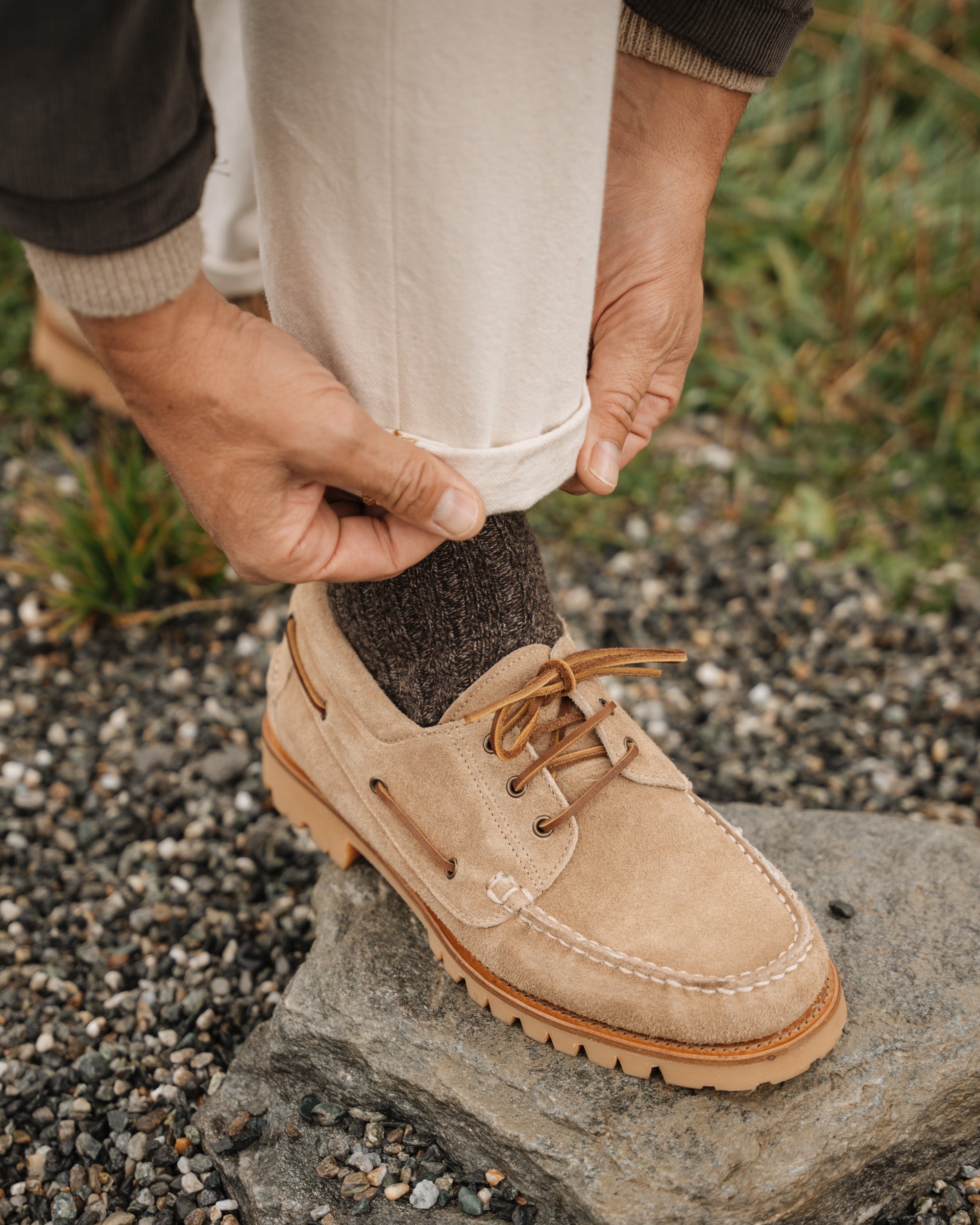 Tan suede boat shoes online