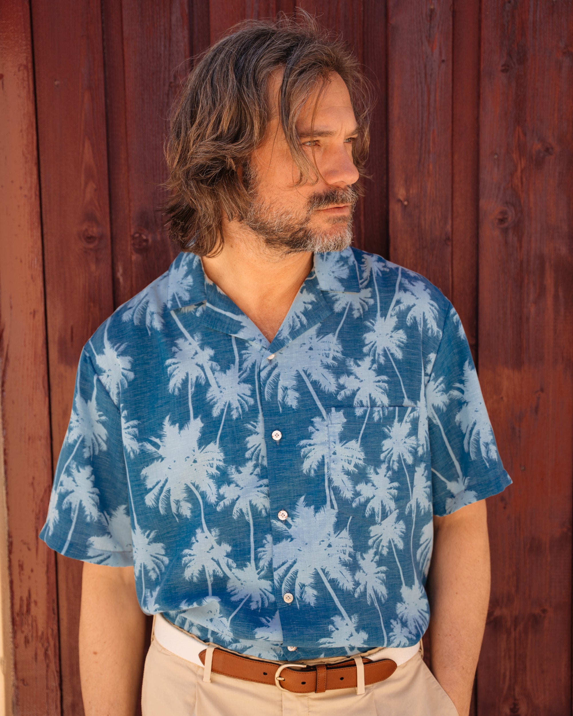 Blue hawaïan viscose shirt